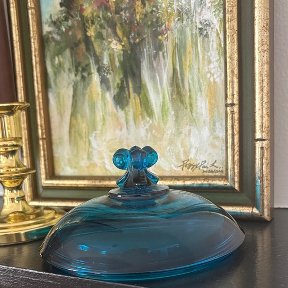 Vintage MCM Viking Glass Candy Jar - Picture 2 of 14